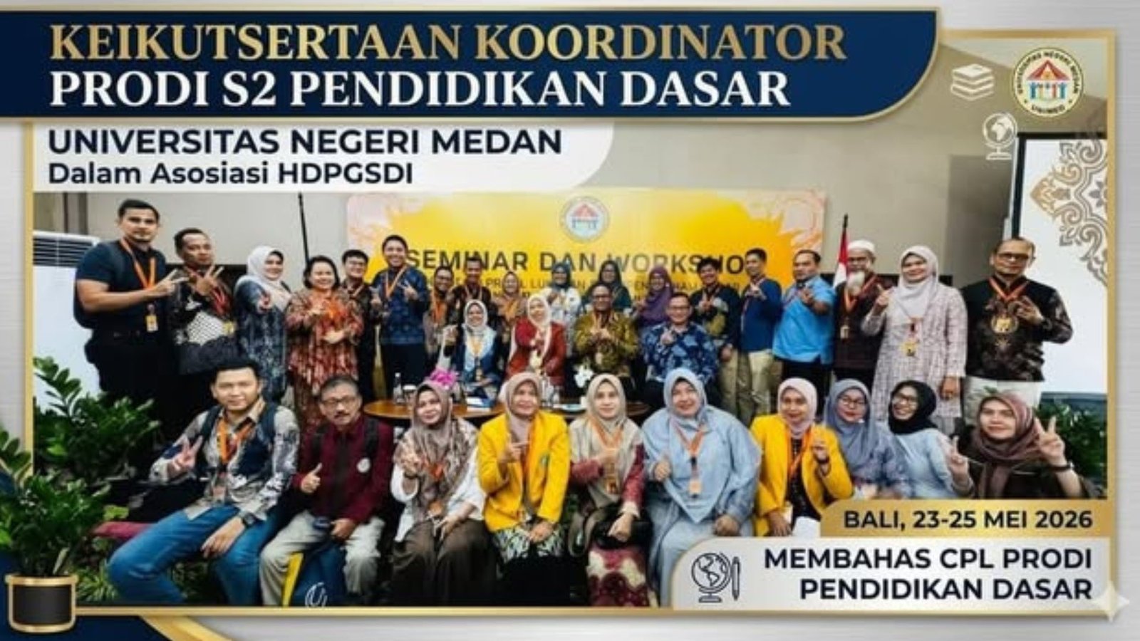 Koordinator Prodi S2 Pendidikan Dasar FIP UNIMED Hadiri Forum HDPGSDI di Bali
